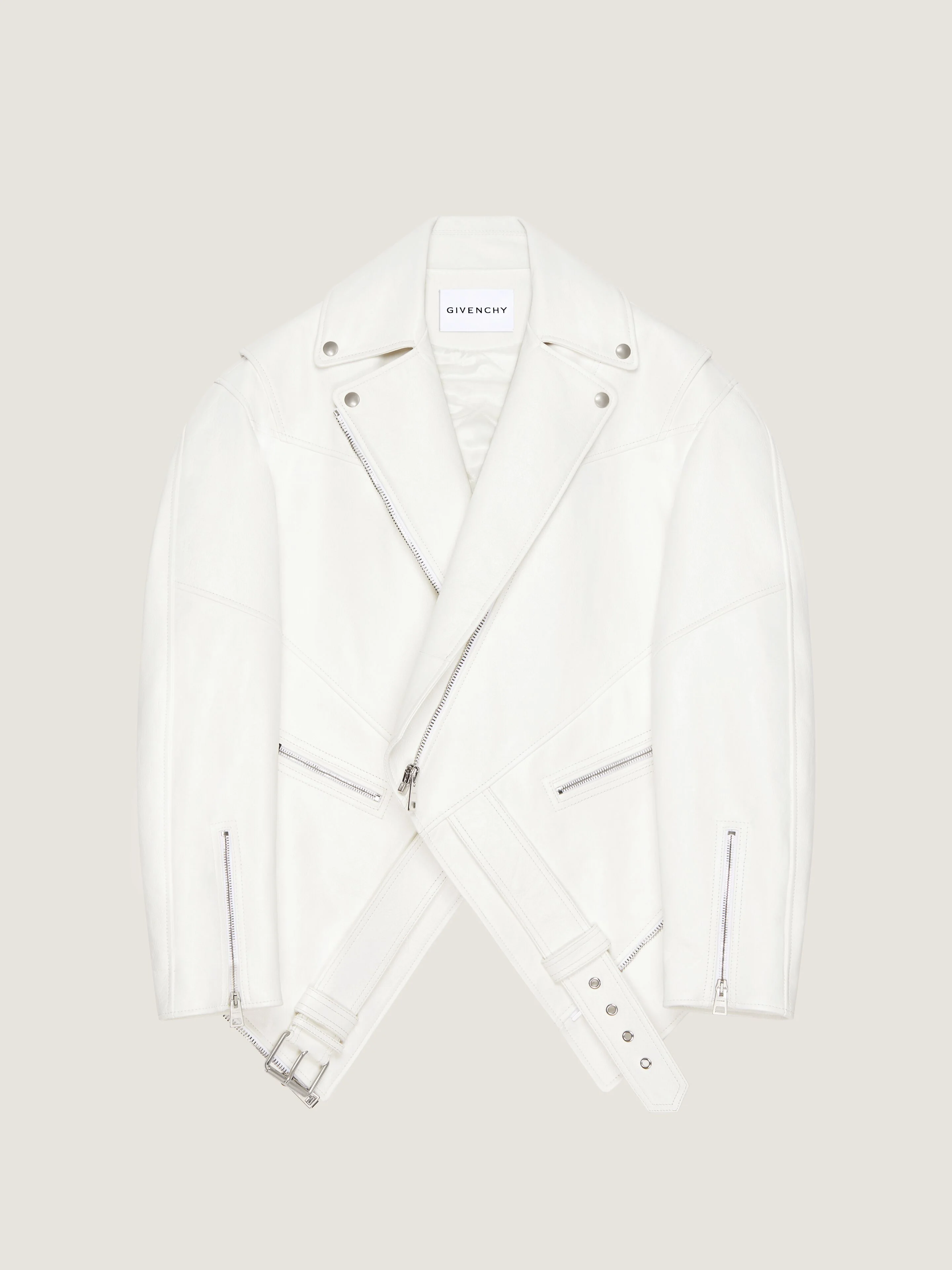 BACK-TO-FRONT BIKER JACKET IN LEATHER - 1