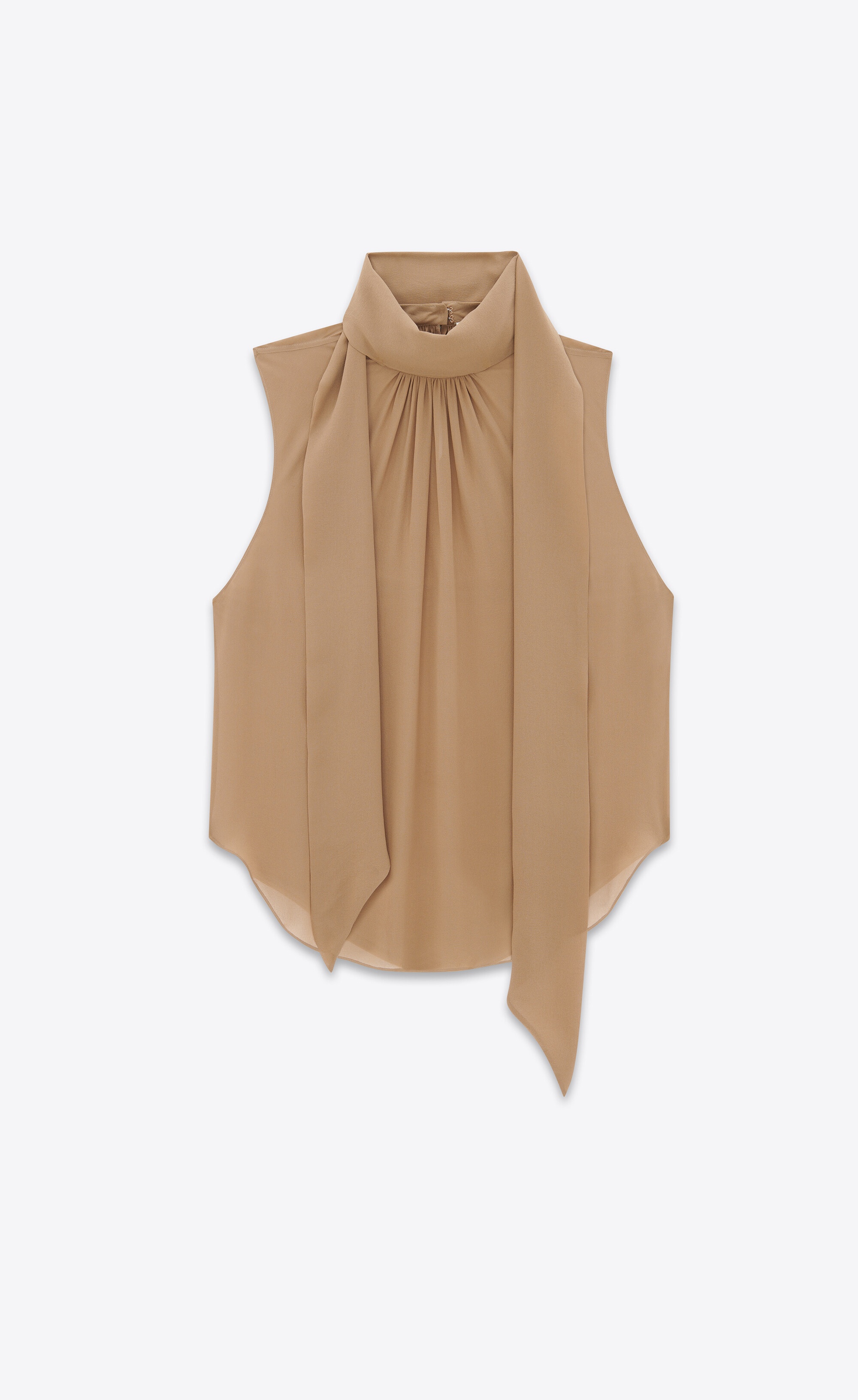 lavallière-neck blouse in silk georgette - 4