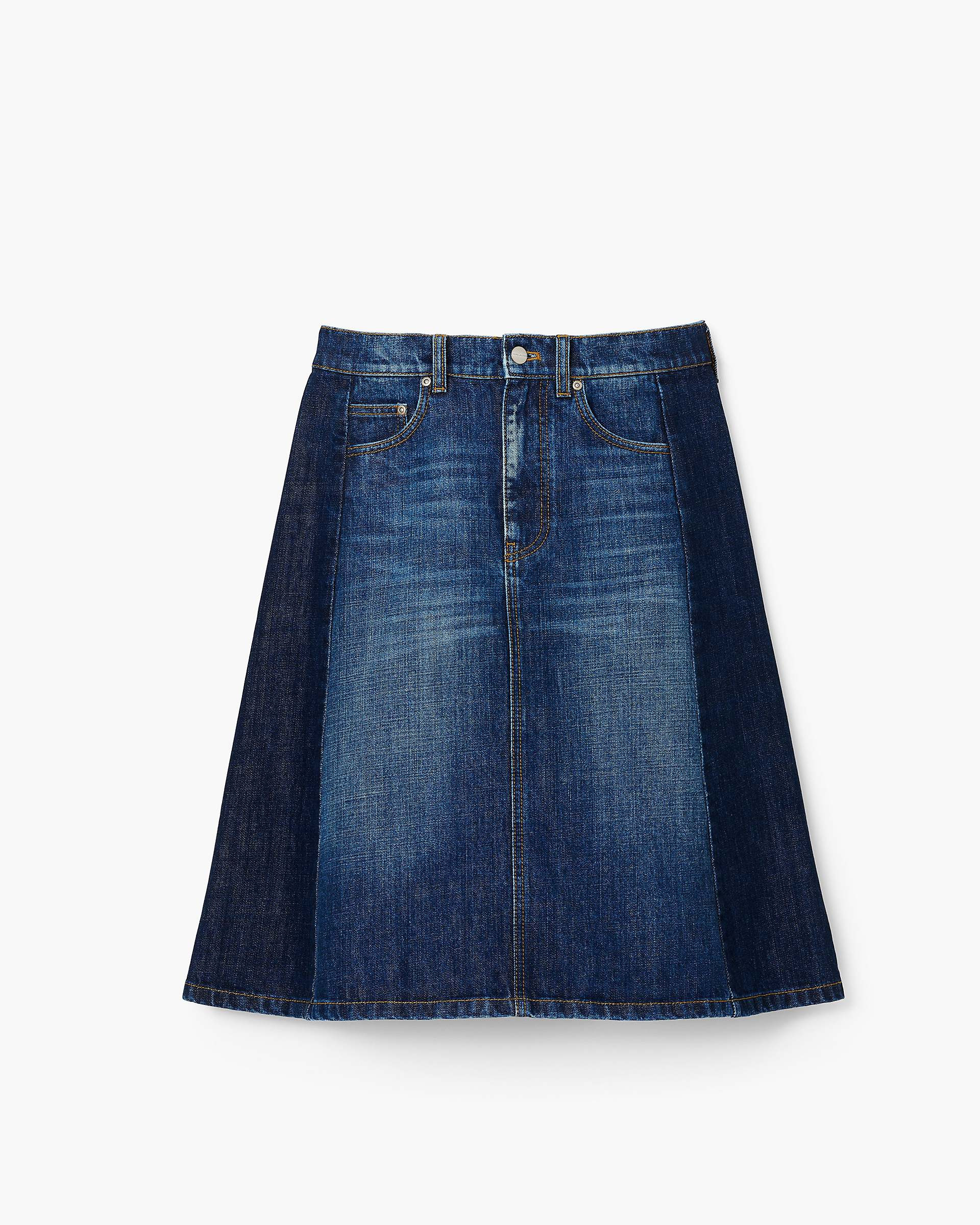 TWO TONE SHADOW DENIM SKIRT - 2