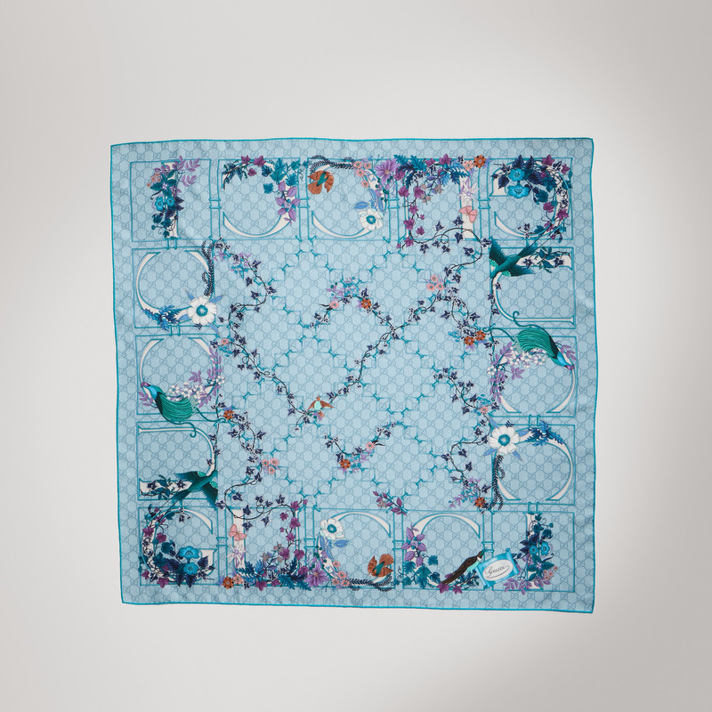 Printed silk twill carré - 1
