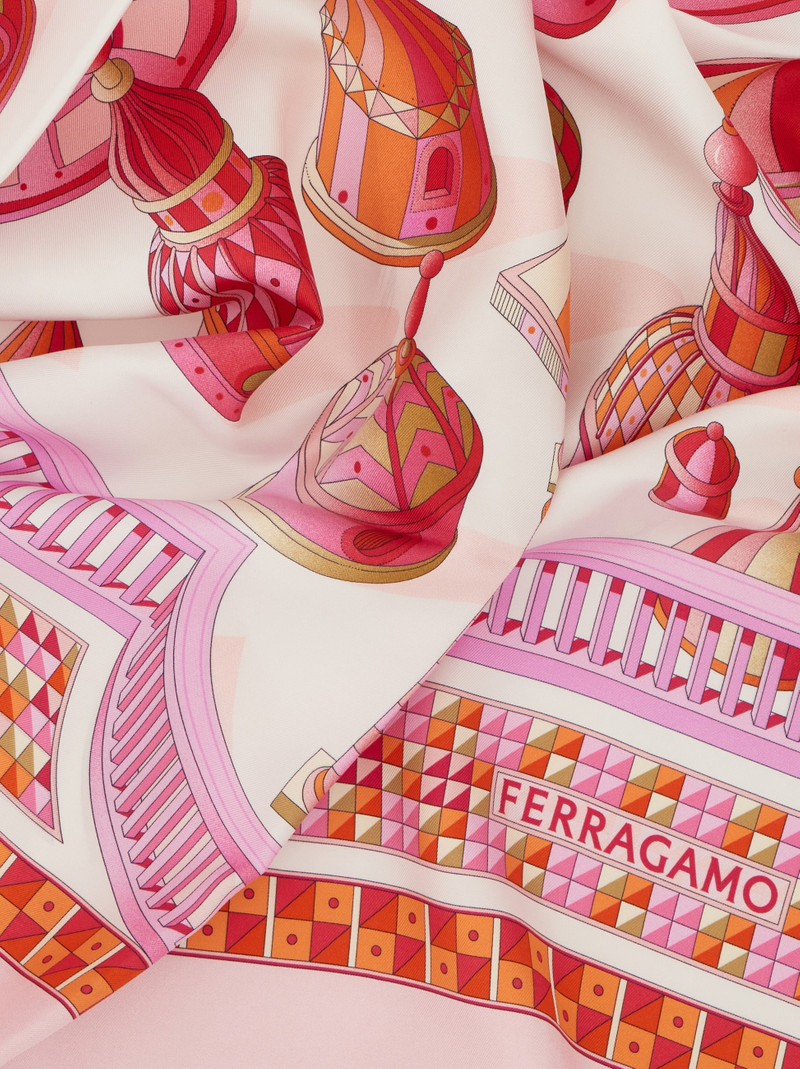 FERRAGAMO Nadir print silk scarf outlook