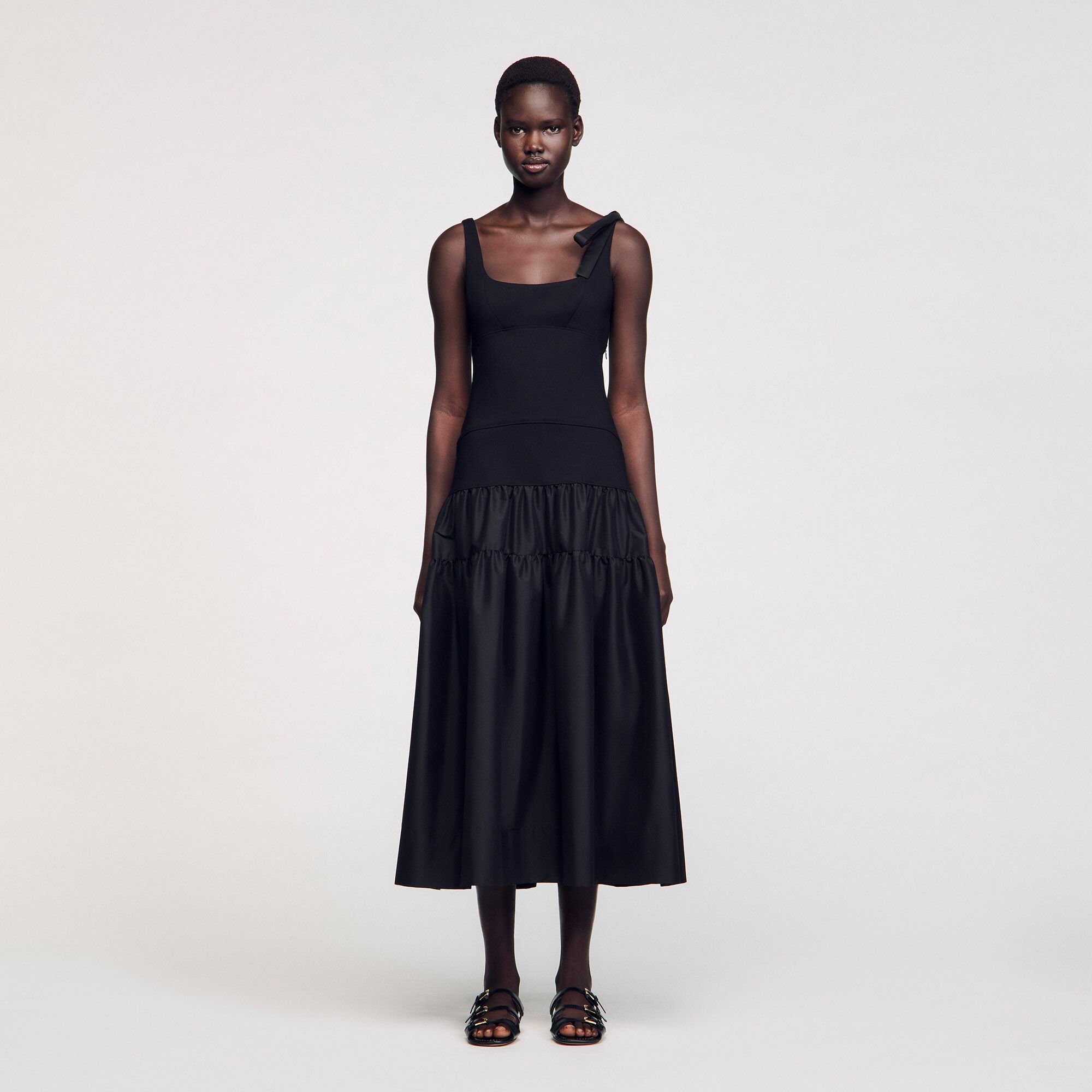 MAXI DUAL-MATERIAL DRESS - 2