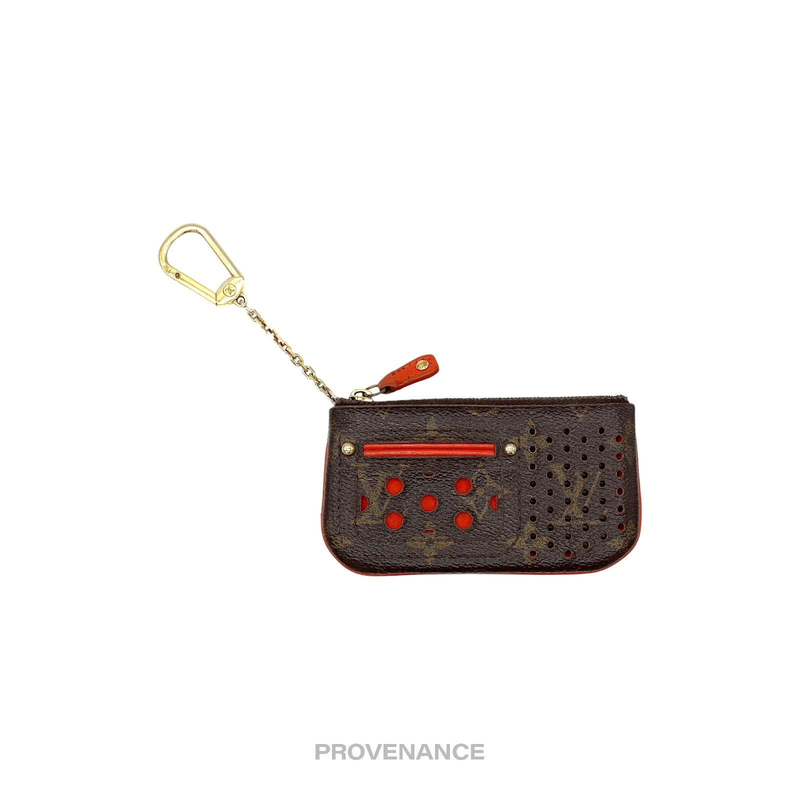 Louis Vuitton Key Pouch Cles - Perforated Monogram Orange - 3