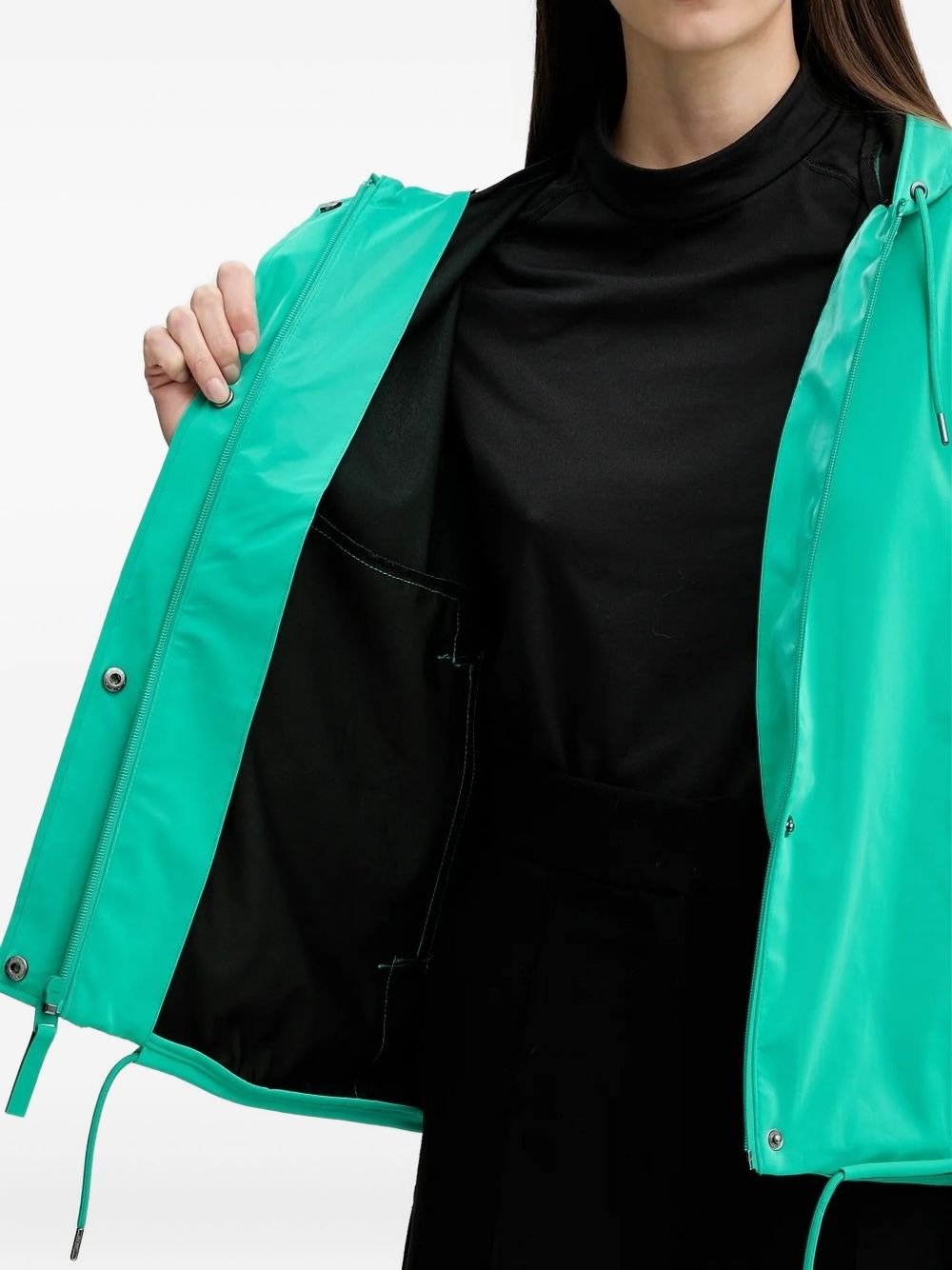 hooded drawstring jacket - 4