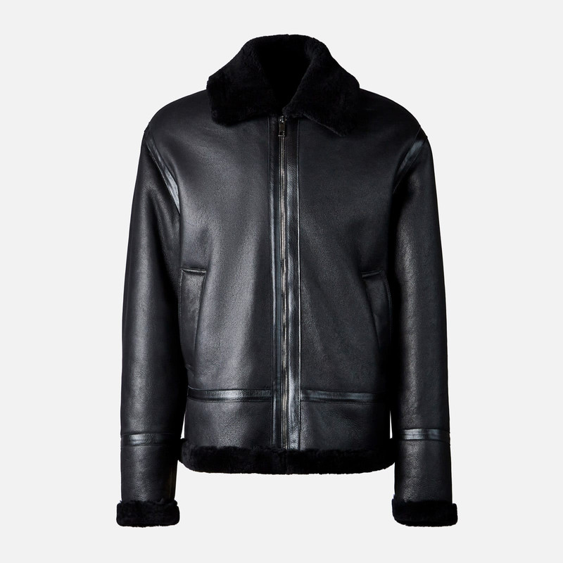 Aviator Jacket in Shearling Black 1