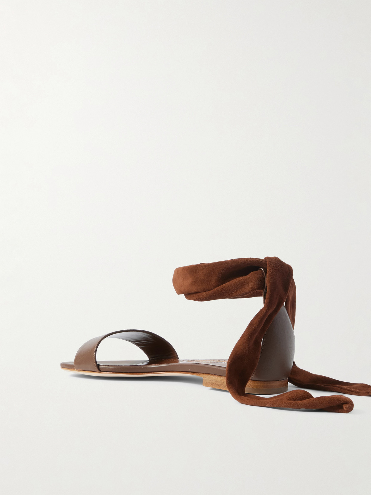 Chastanaflat Lace-up Suede And Leather Sandals - 3