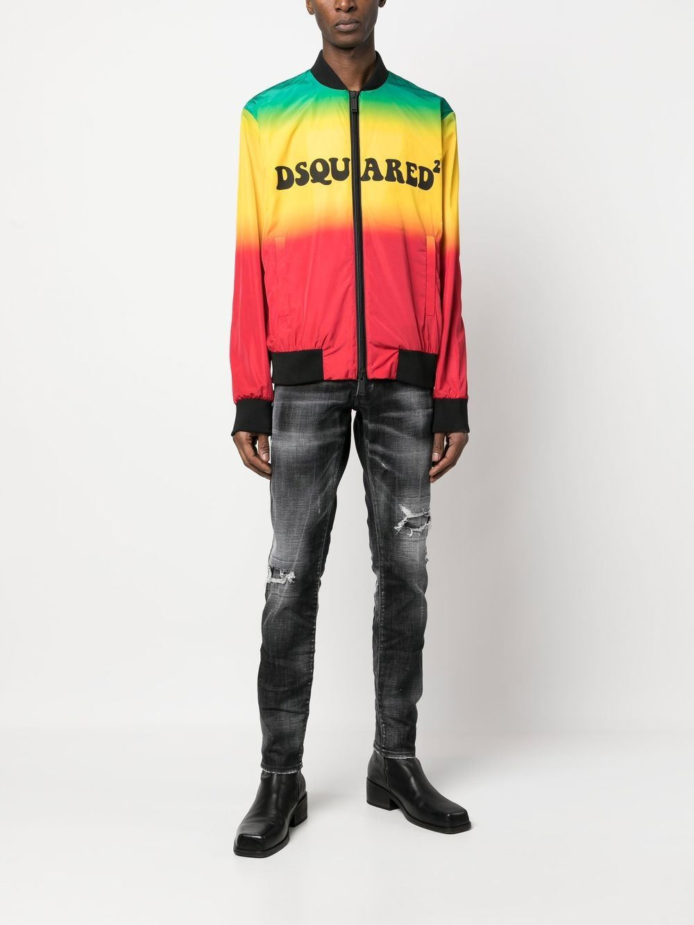 logo-print zip-up jacket - 2