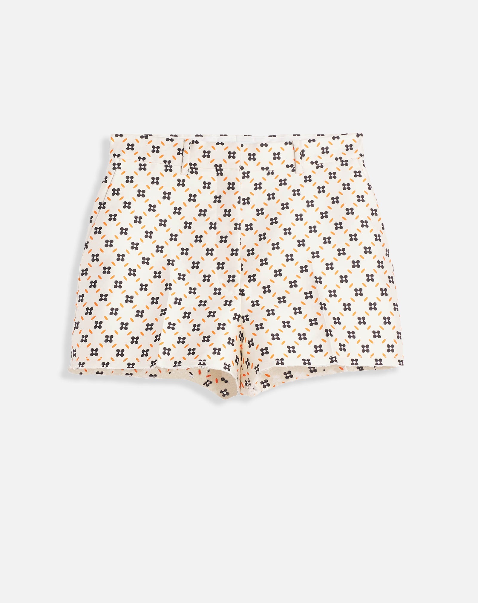 PRINTED SATIN MINI SHORTS - 1