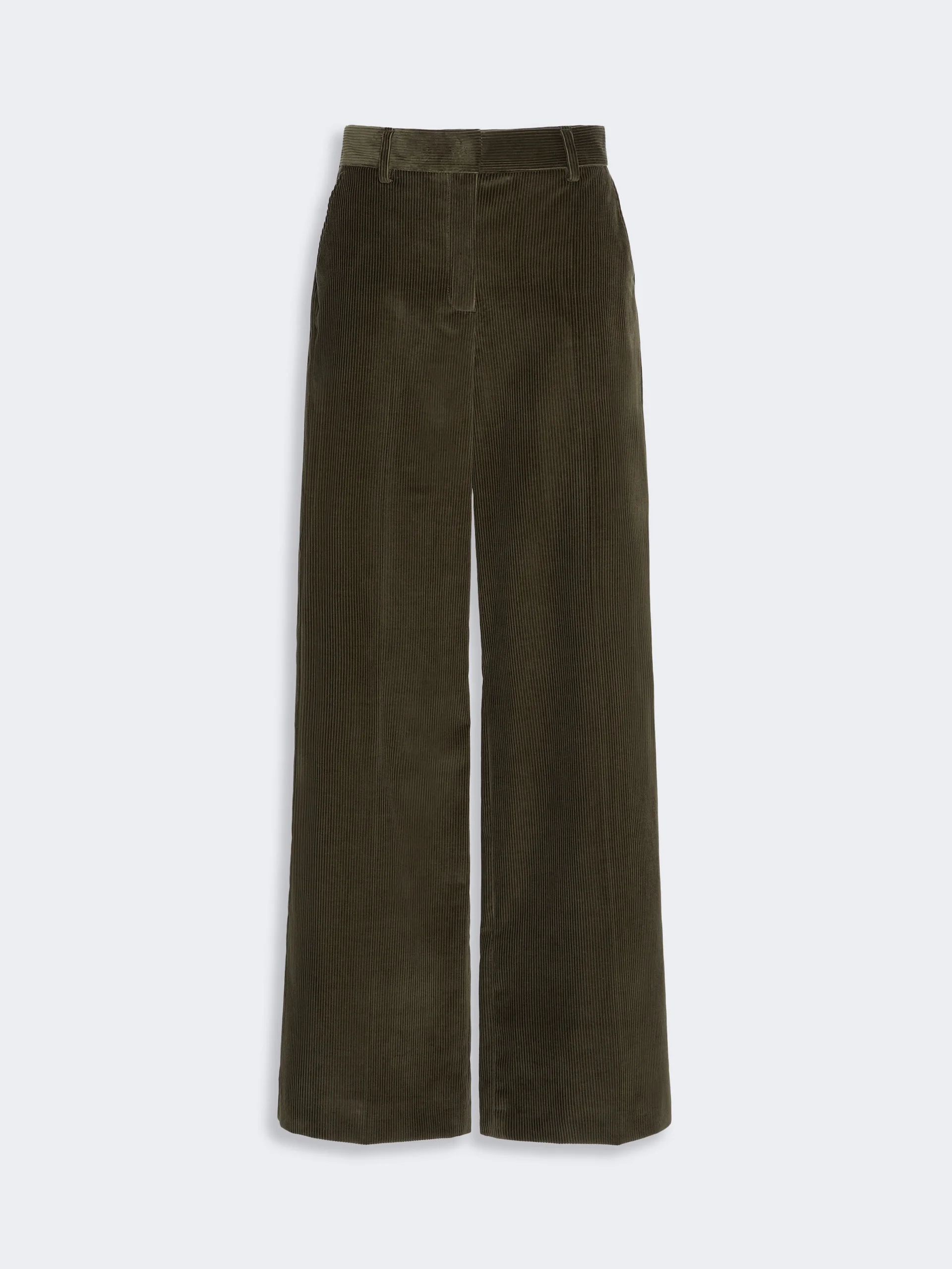 TANIA Cotton velvet trousers - KAKI - 1