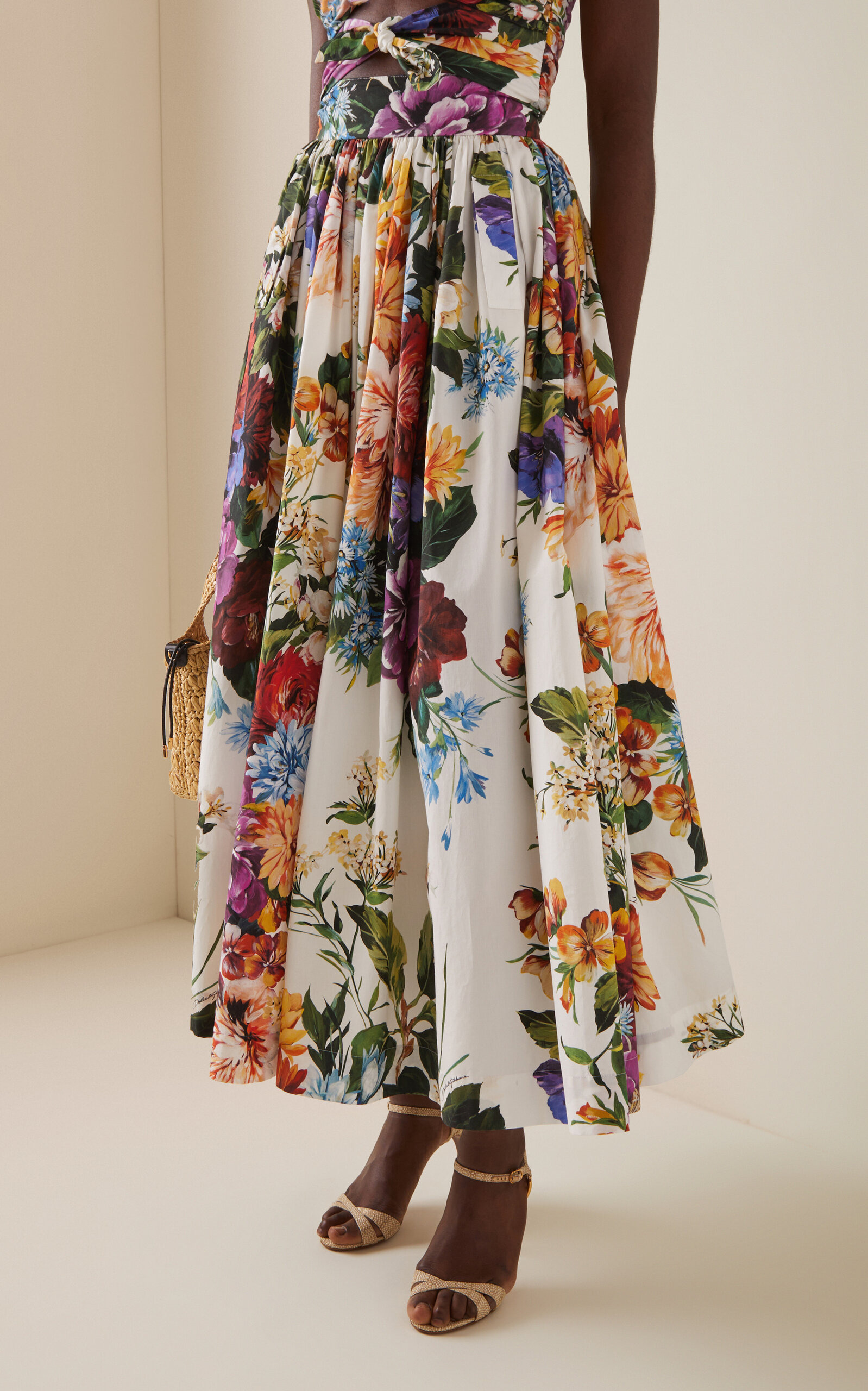 Floral-Printed Cotton Poplin Maxi Skirt floral - 3