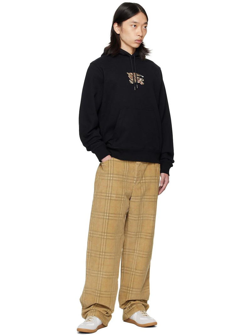 Burberry Black EKD Check Cotton Hoodie outlook