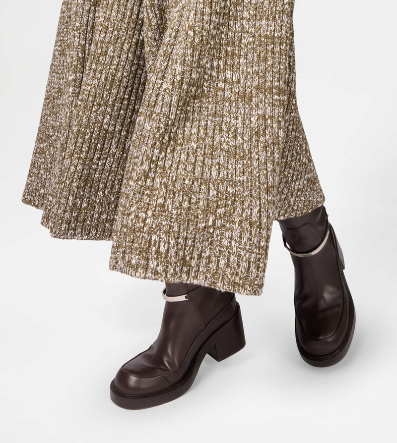 SKIRT IN MOULINÉ KNIT - GREEN 6