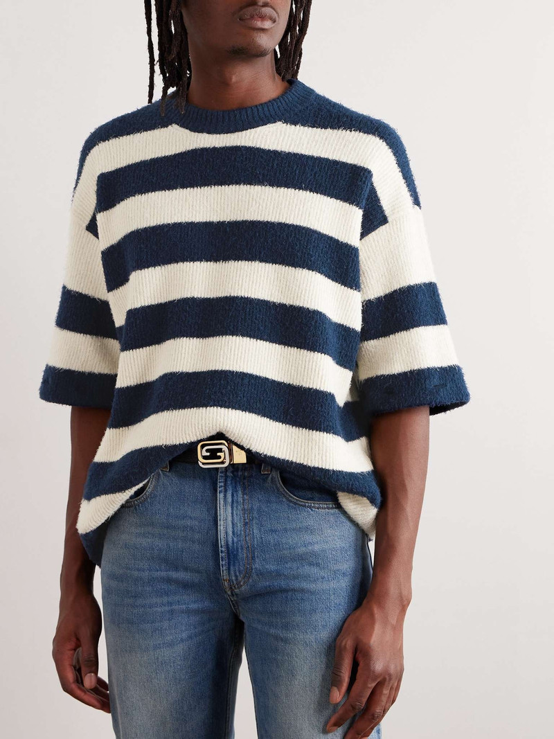 Convertible Striped Ribbed Cotton-Blend Sweater 5