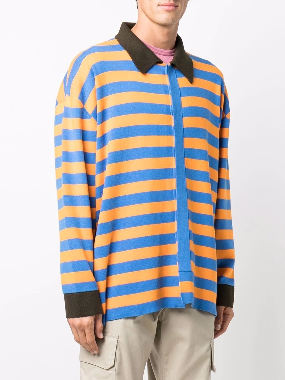 striped long-sleeve cardigan - 3