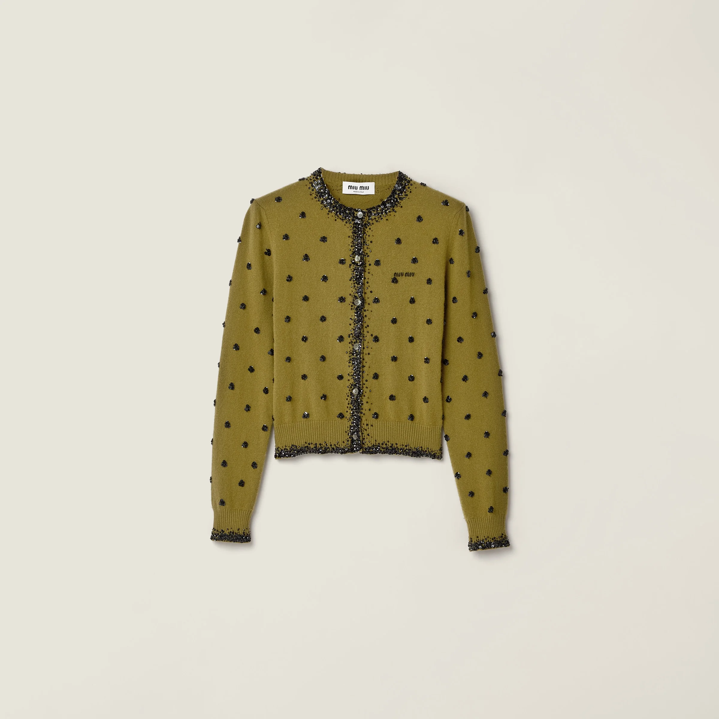 Embroidered cashmere cardigan - 1