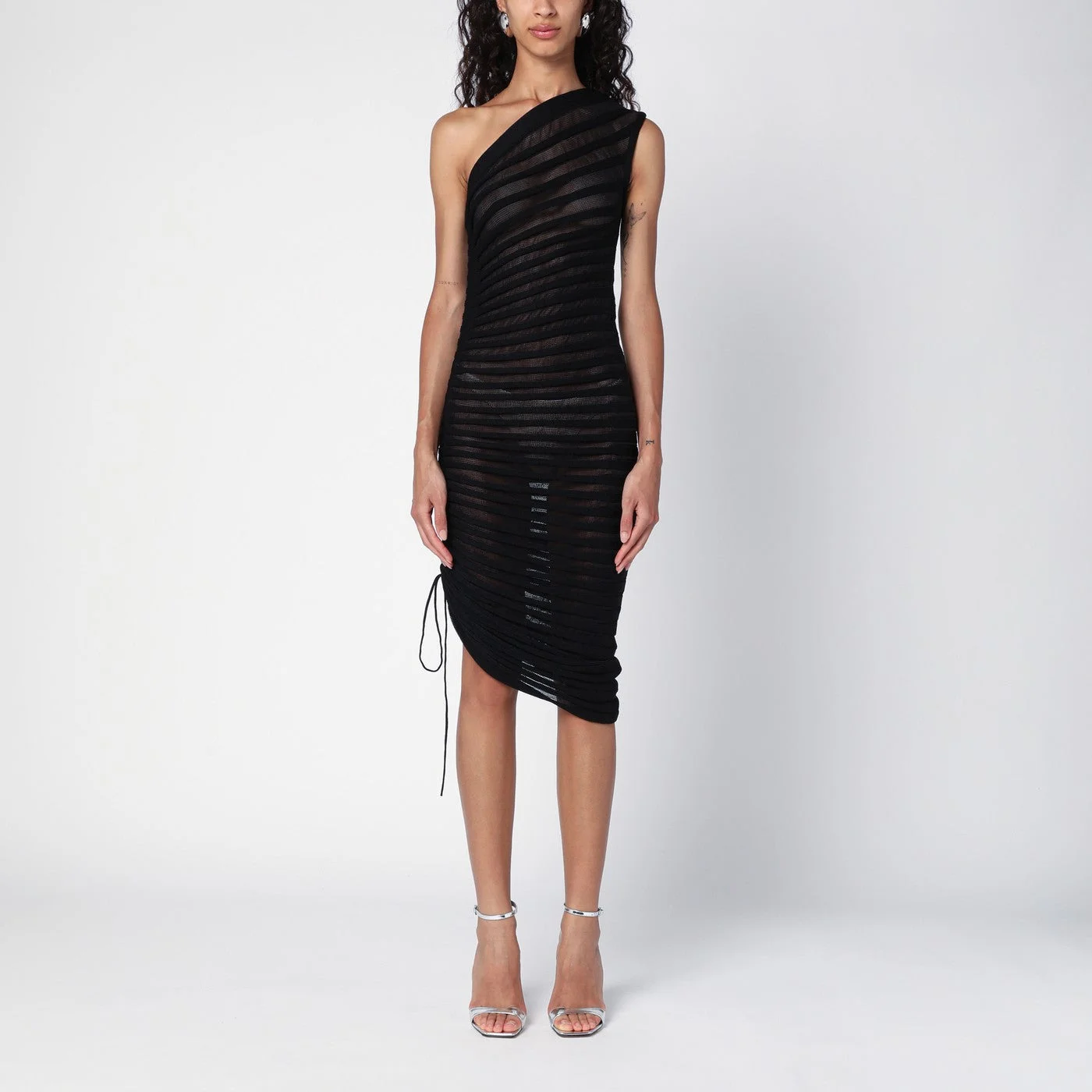 Black asymmetrical skeleton dress - 1