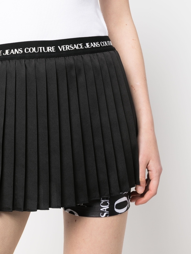 logo waistband pleated skorts - 5