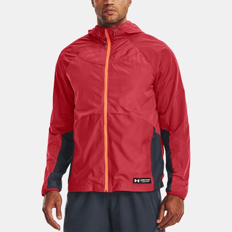 Under Armour Rush Woven Full Zip Jacket 'Coral Red' 1377181-638 - 4