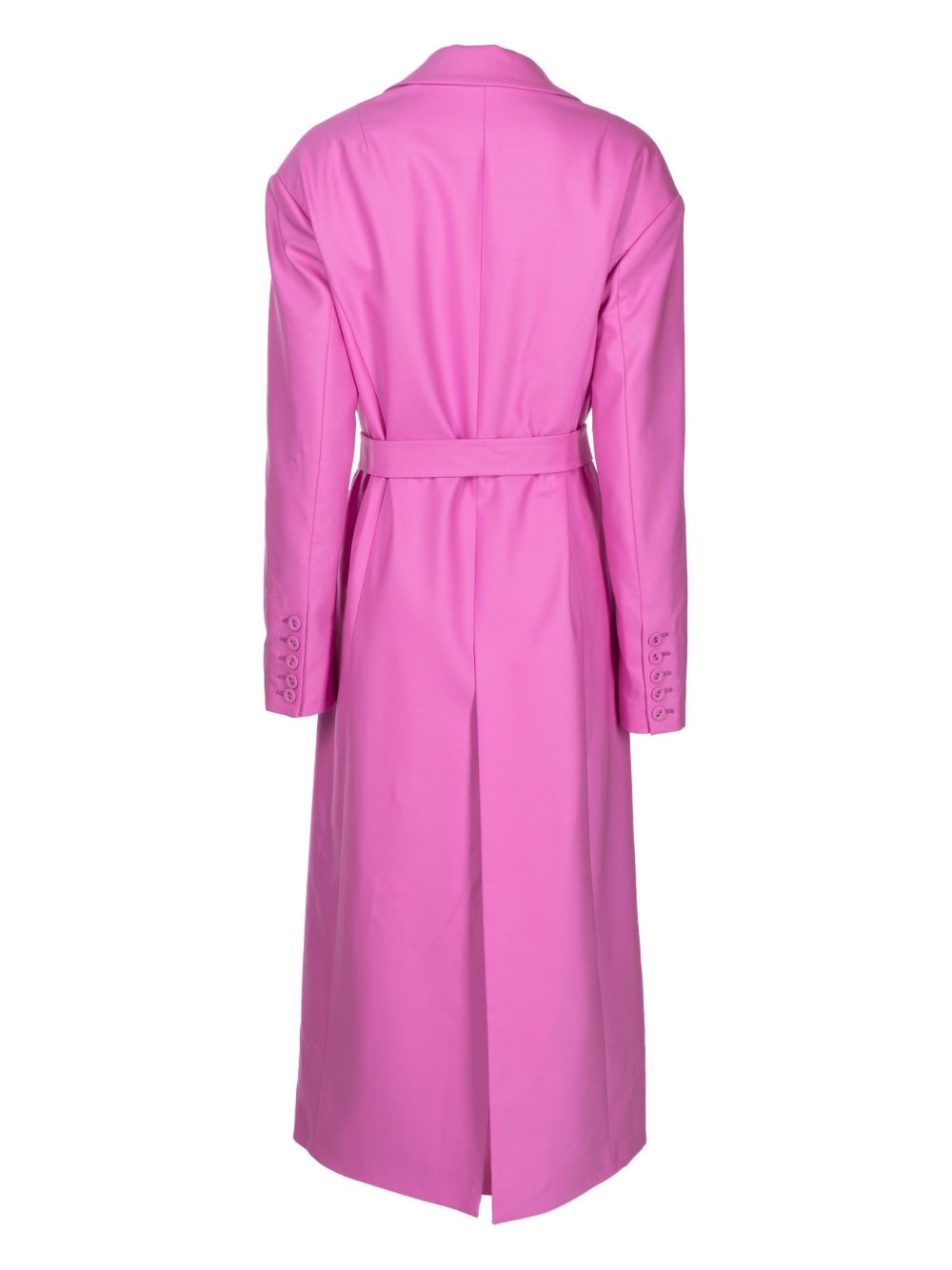 peak-lapels tied trench coat - 2
