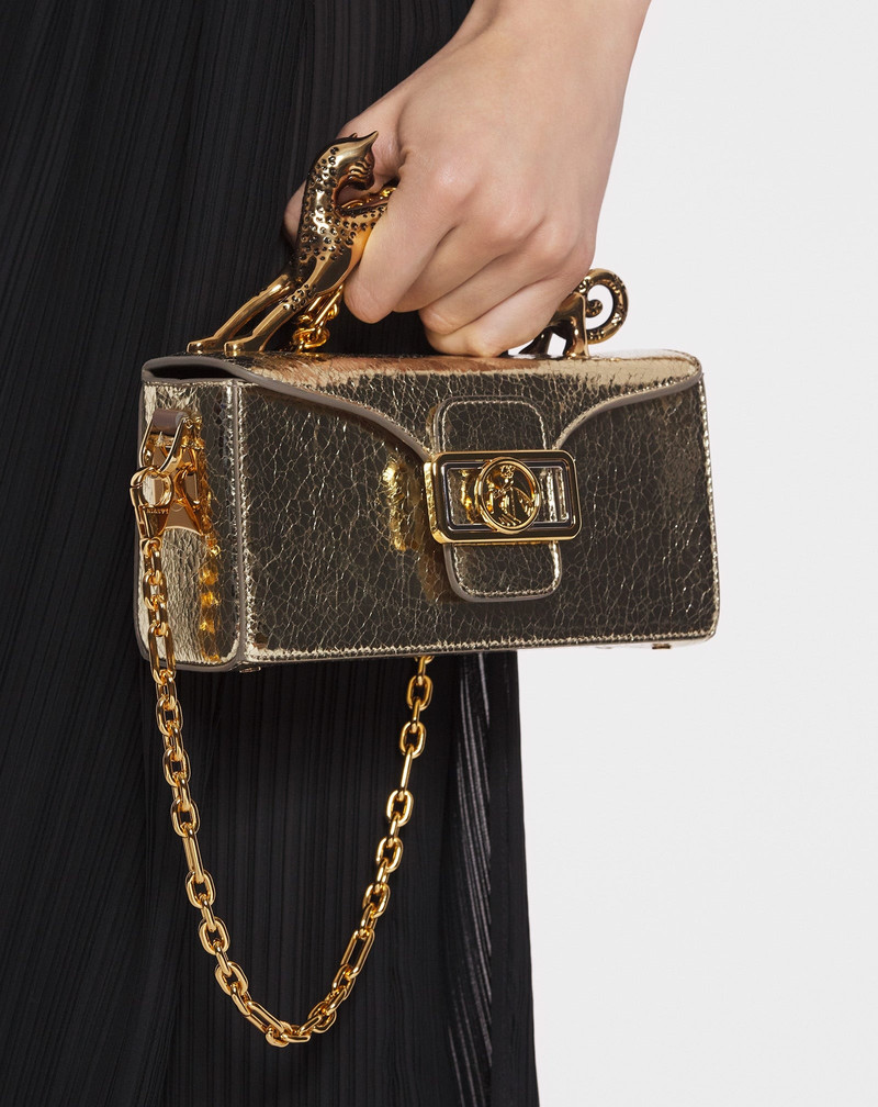 Lanvin NANO PENCIL CAT BAG IN CRACKLED METALLIC LEATHER outlook