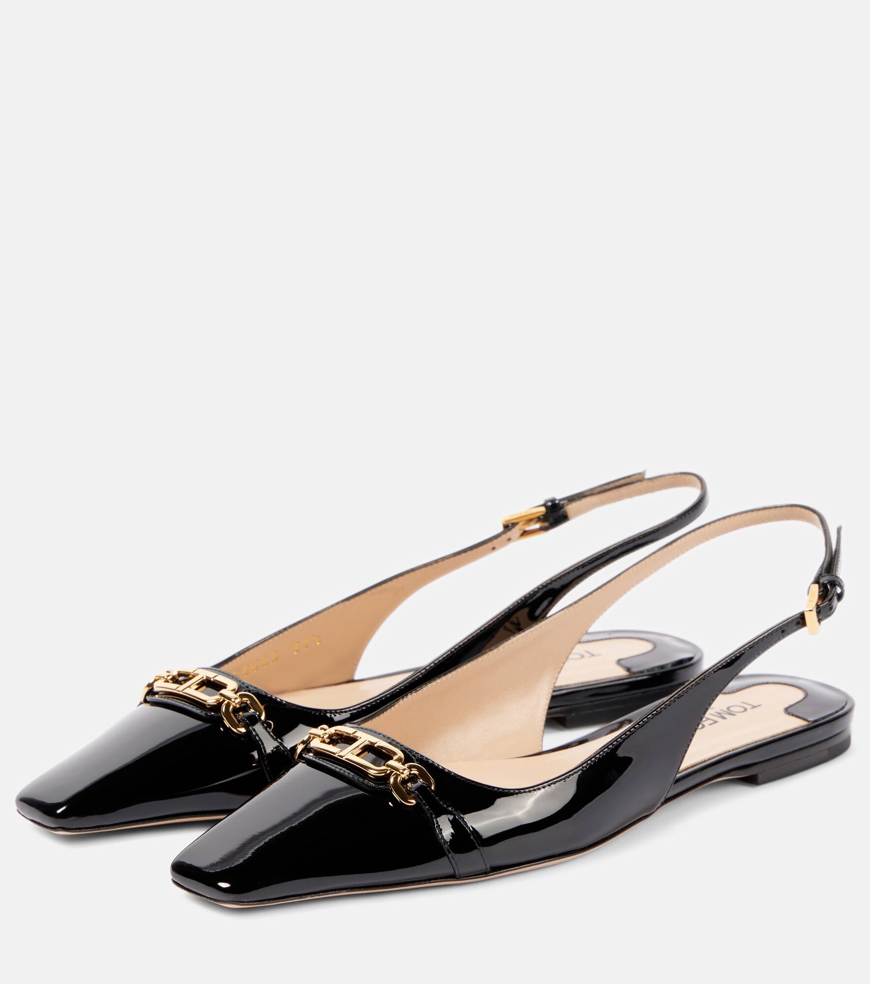 Whitney patent leather slingback flats - 4