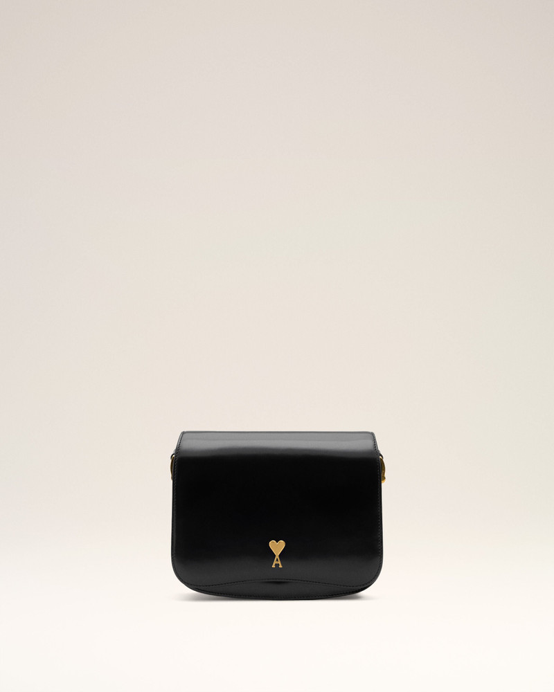 BLACK GLAZED LEATHER PARIS PARIS BAG 1