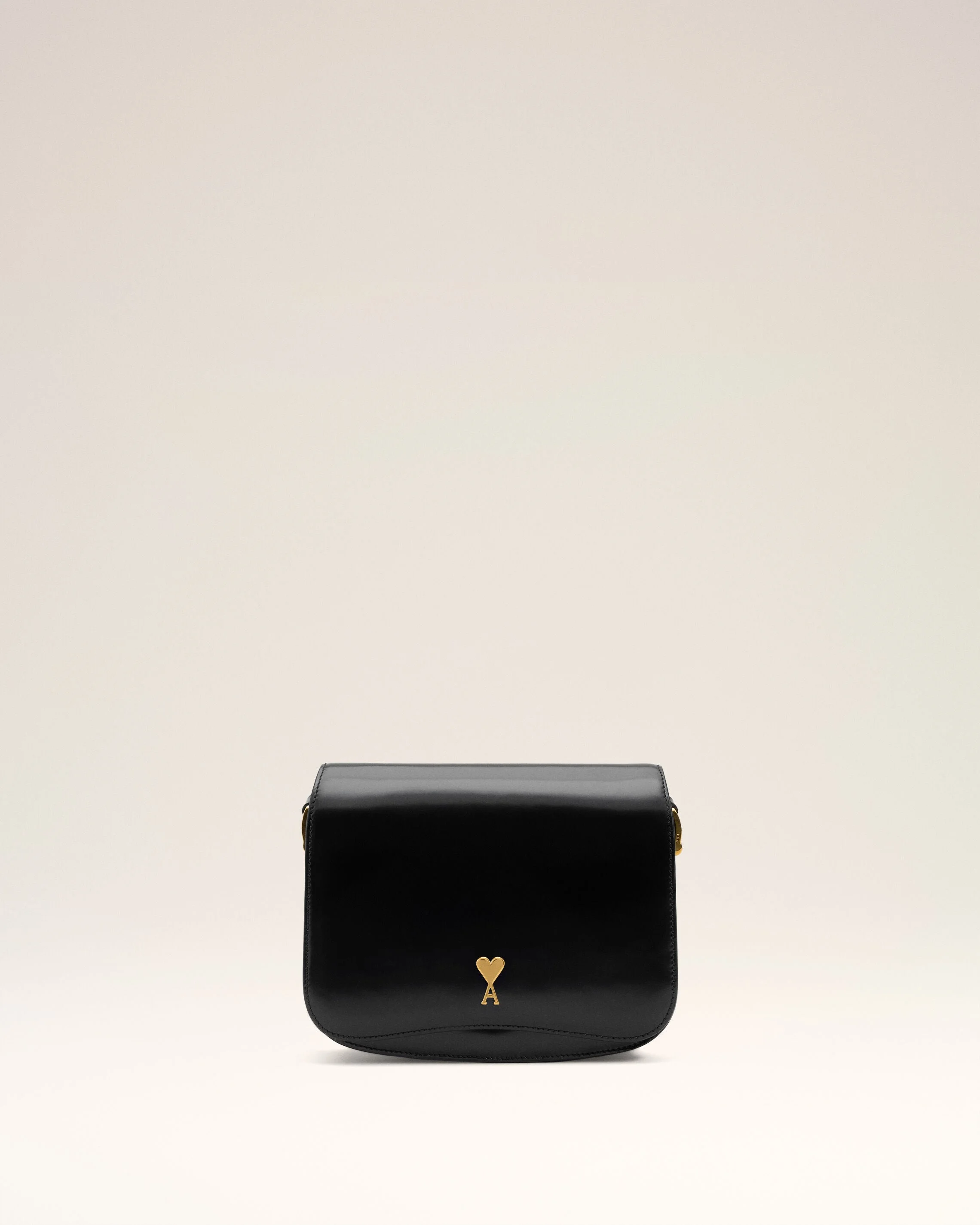 BLACK GLAZED LEATHER PARIS PARIS BAG - 1