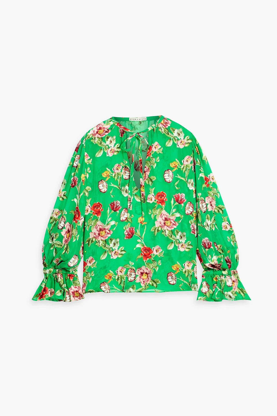 Moranne floral-print crepe de chine blouse - 1