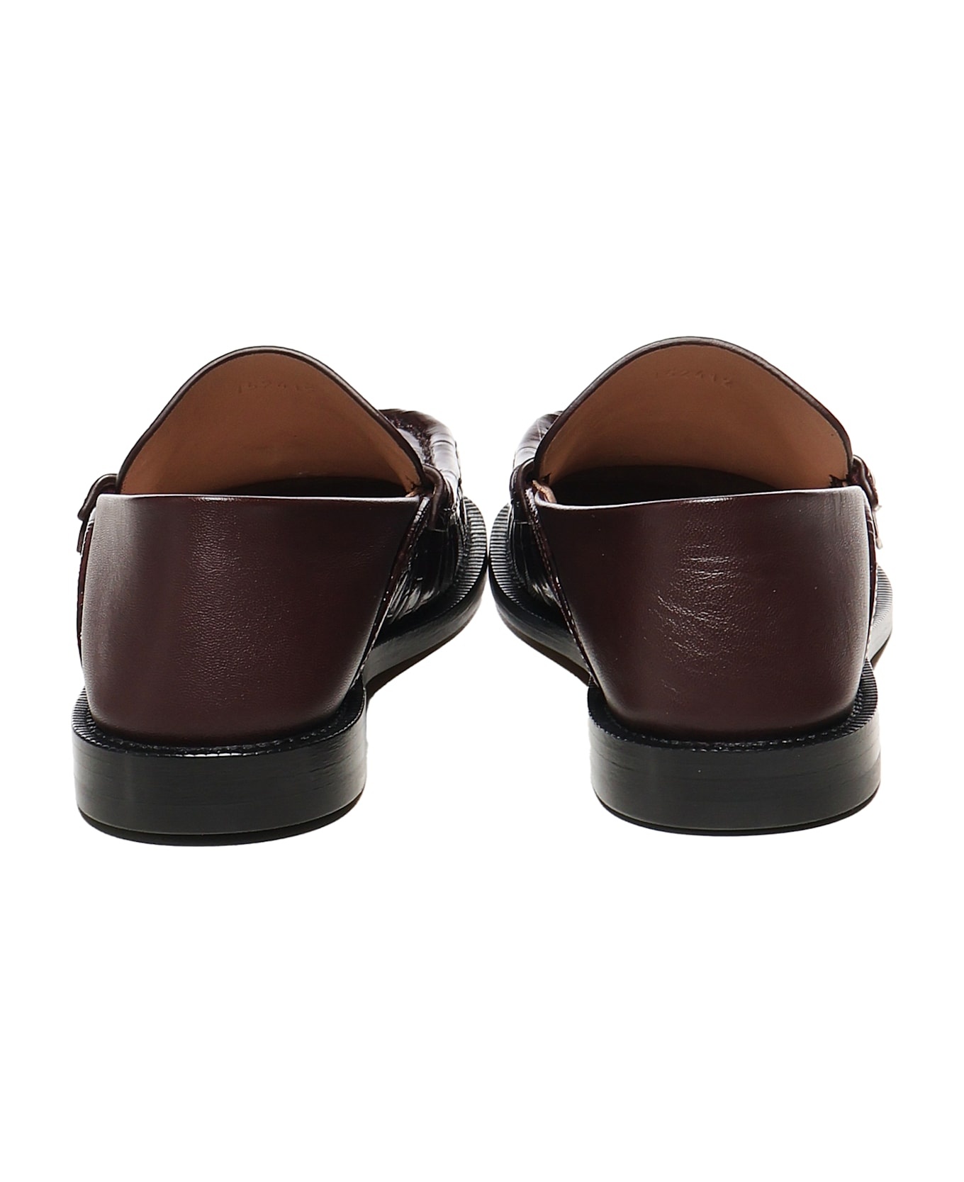 Burgundy Leather Campo Loafers - 3