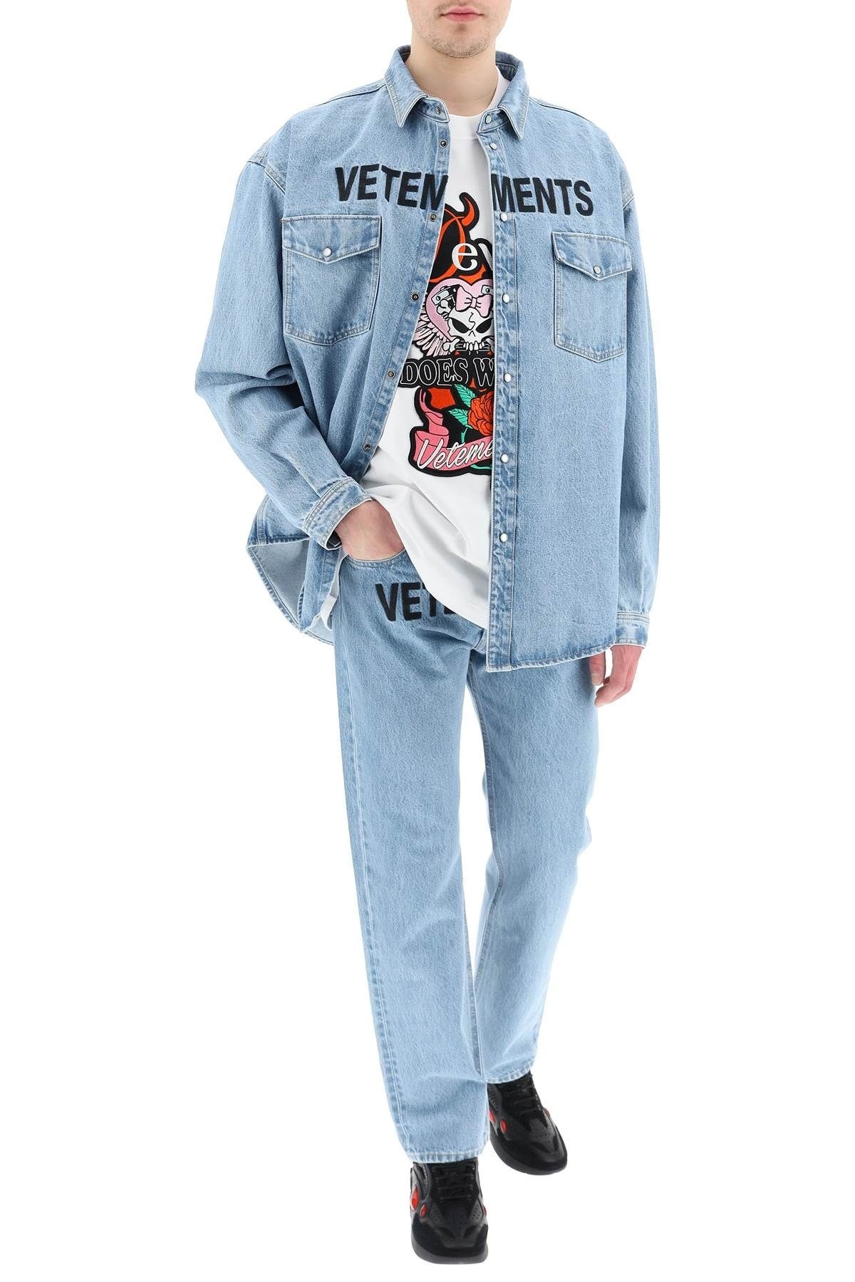 OVERSIZED DENIM SHIRT WITH LOGO - 2