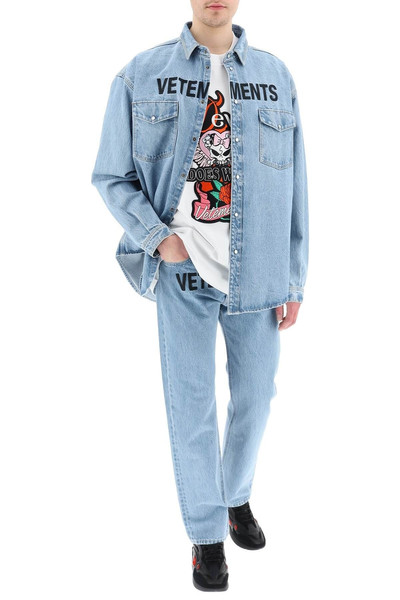 VETEMENTS OVERSIZED DENIM SHIRT WITH LOGO outlook