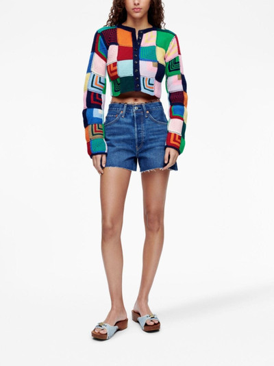 RE/DONE patchwork crochet cropped cardigan outlook