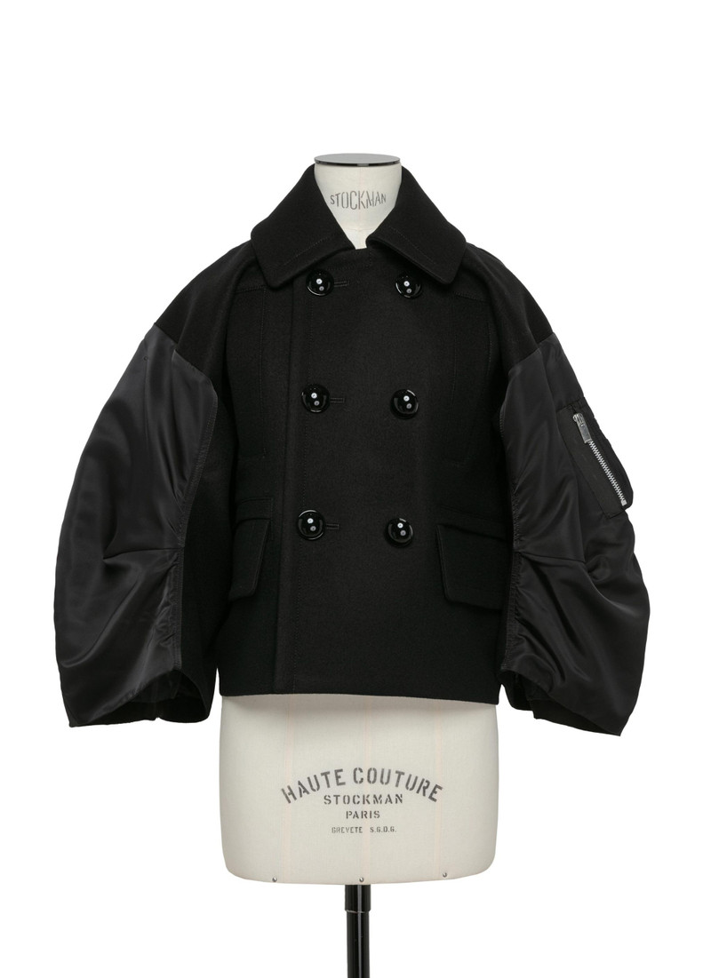 Wool Melton x Nylon Twill Jacket 1