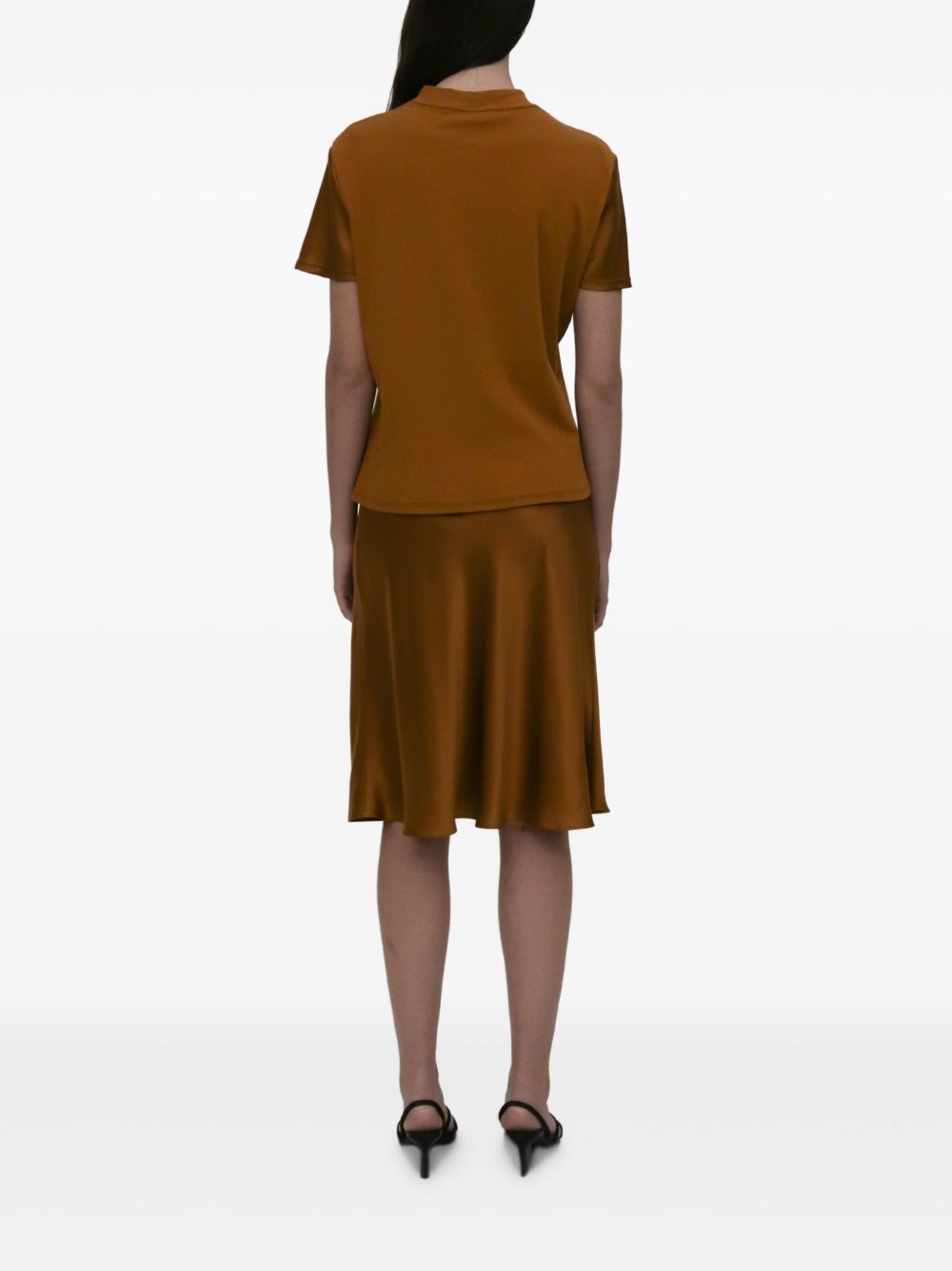 satin-effect short-sleeve top - 4