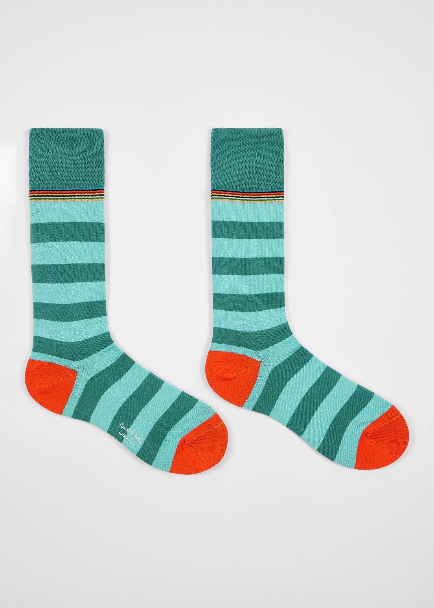 Green Contrast 'Signature Stripe' Socks - 2