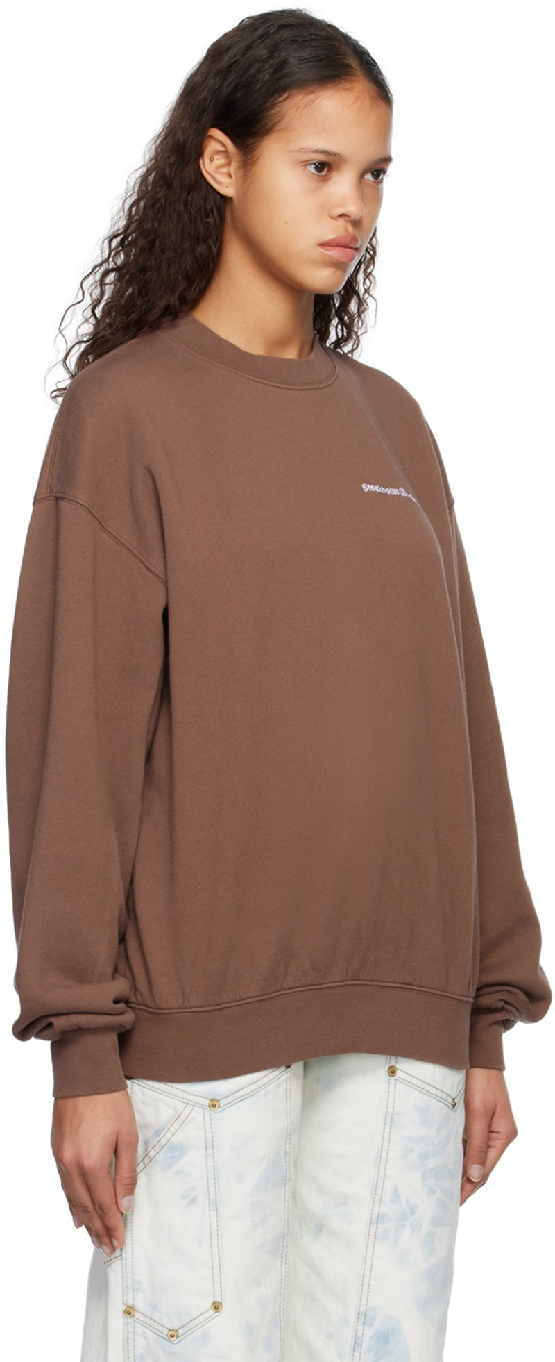 Stockholm Surfboard Club Brown Embroidered Sweatshirt outlook