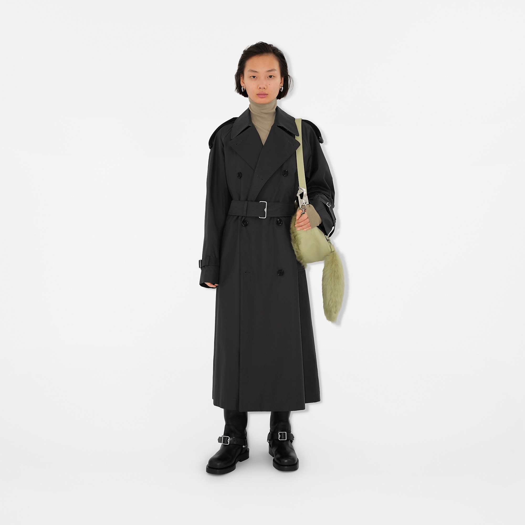 Long Gabardine Trench Coat - 2