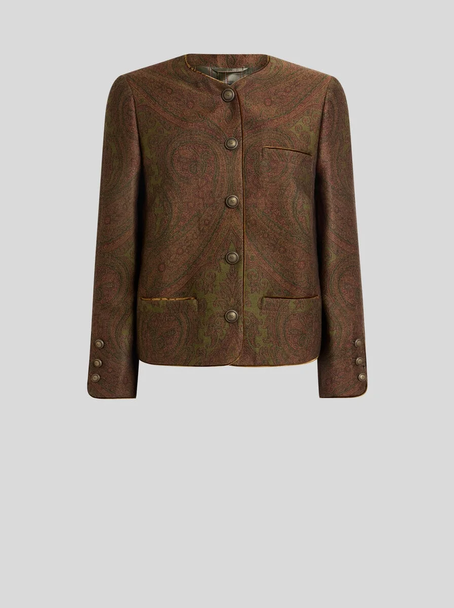 WOOL-BLEND JACQUARD JACKET WITH PAISLEY MOTIF - 1