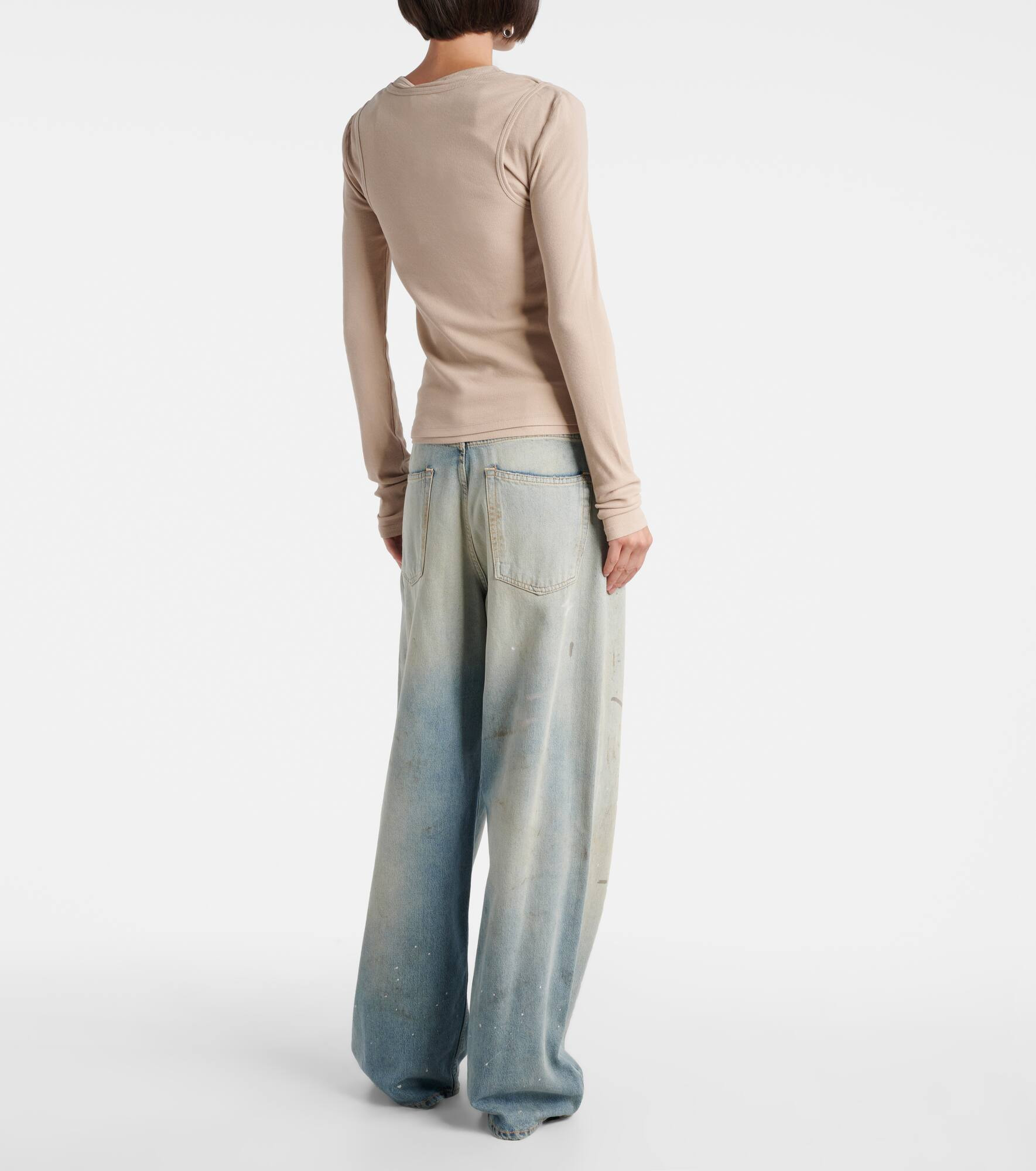 Layered printed cotton-blend T-shirt - 3