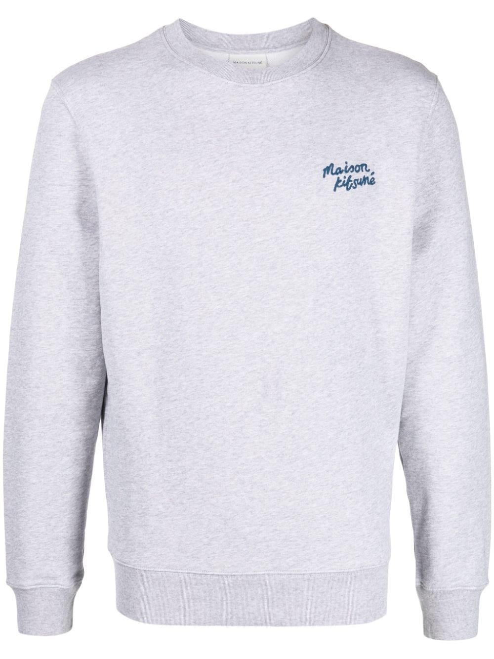 logo-embroidered mélange-effect sweatshirt - 1