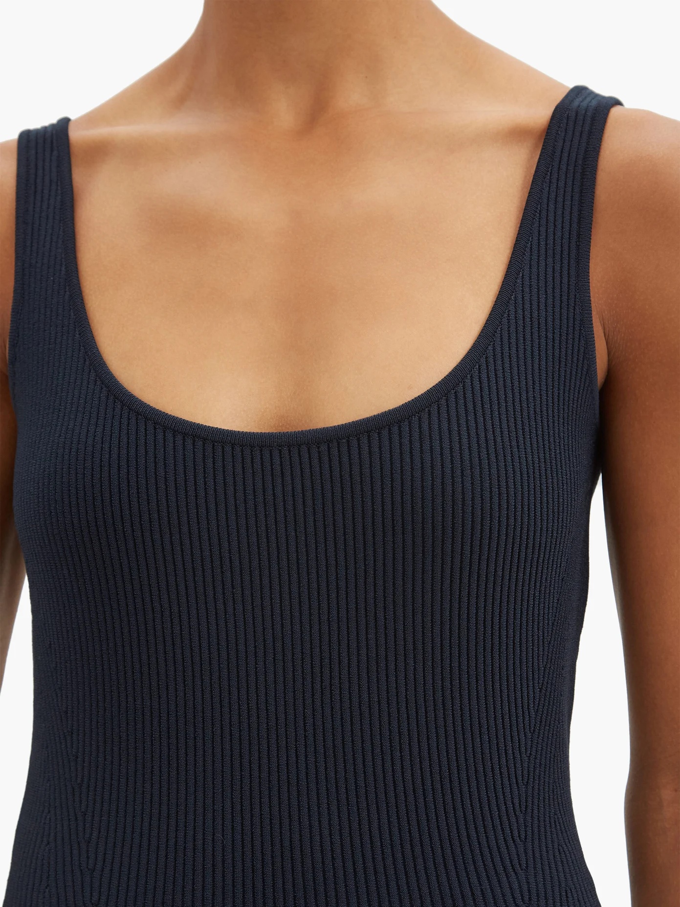 Round-neck ribbed tank top - 4