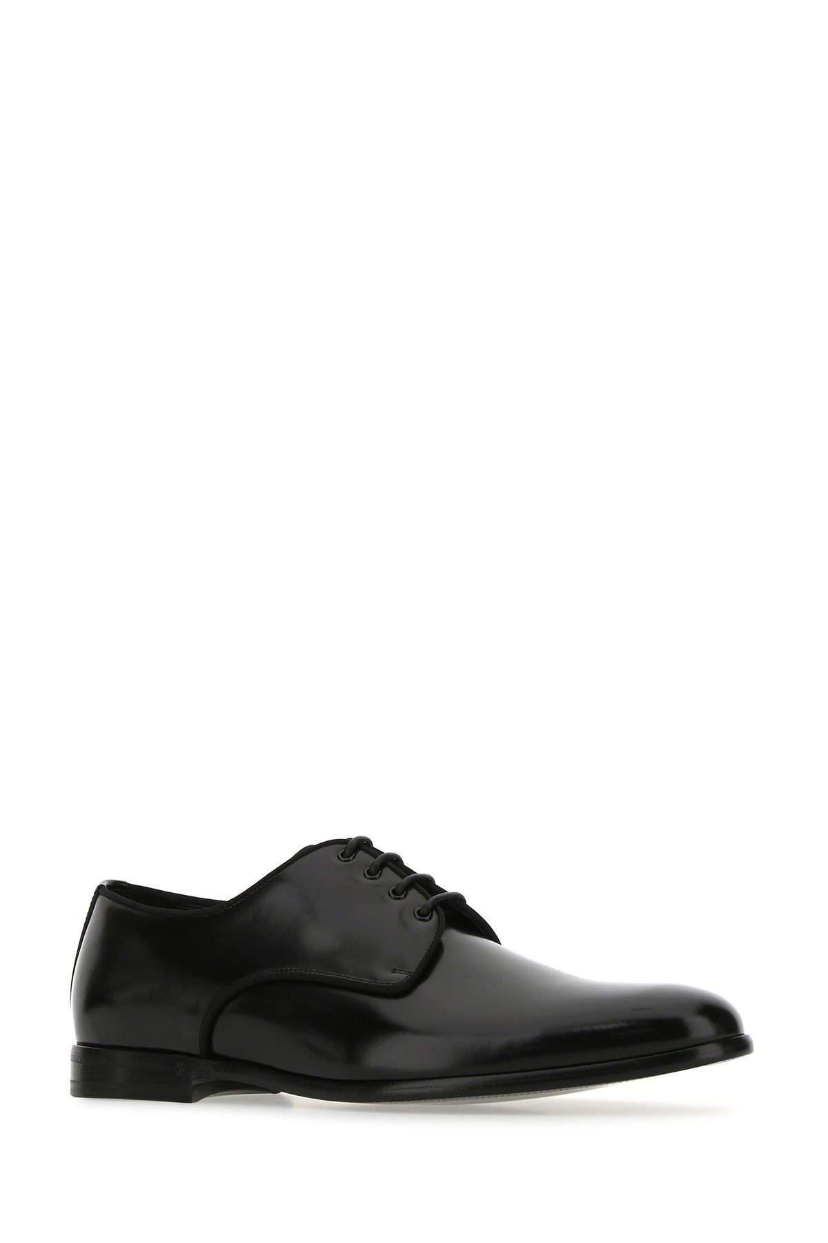 Black leather lace-up shoes - 2