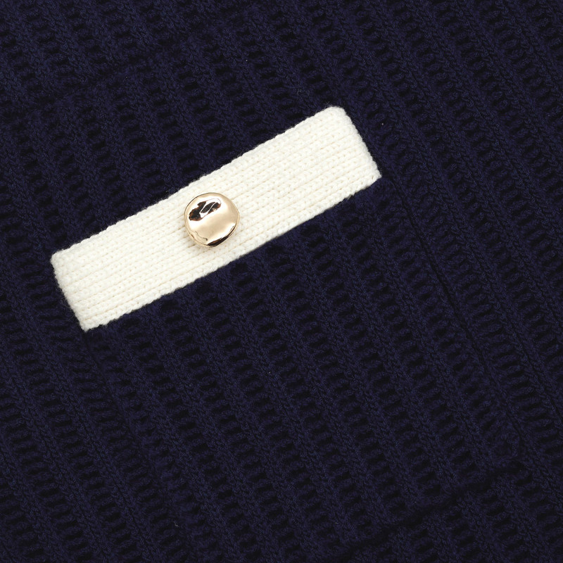 Navy Crochet Contrast Trim Mini Skirt 5