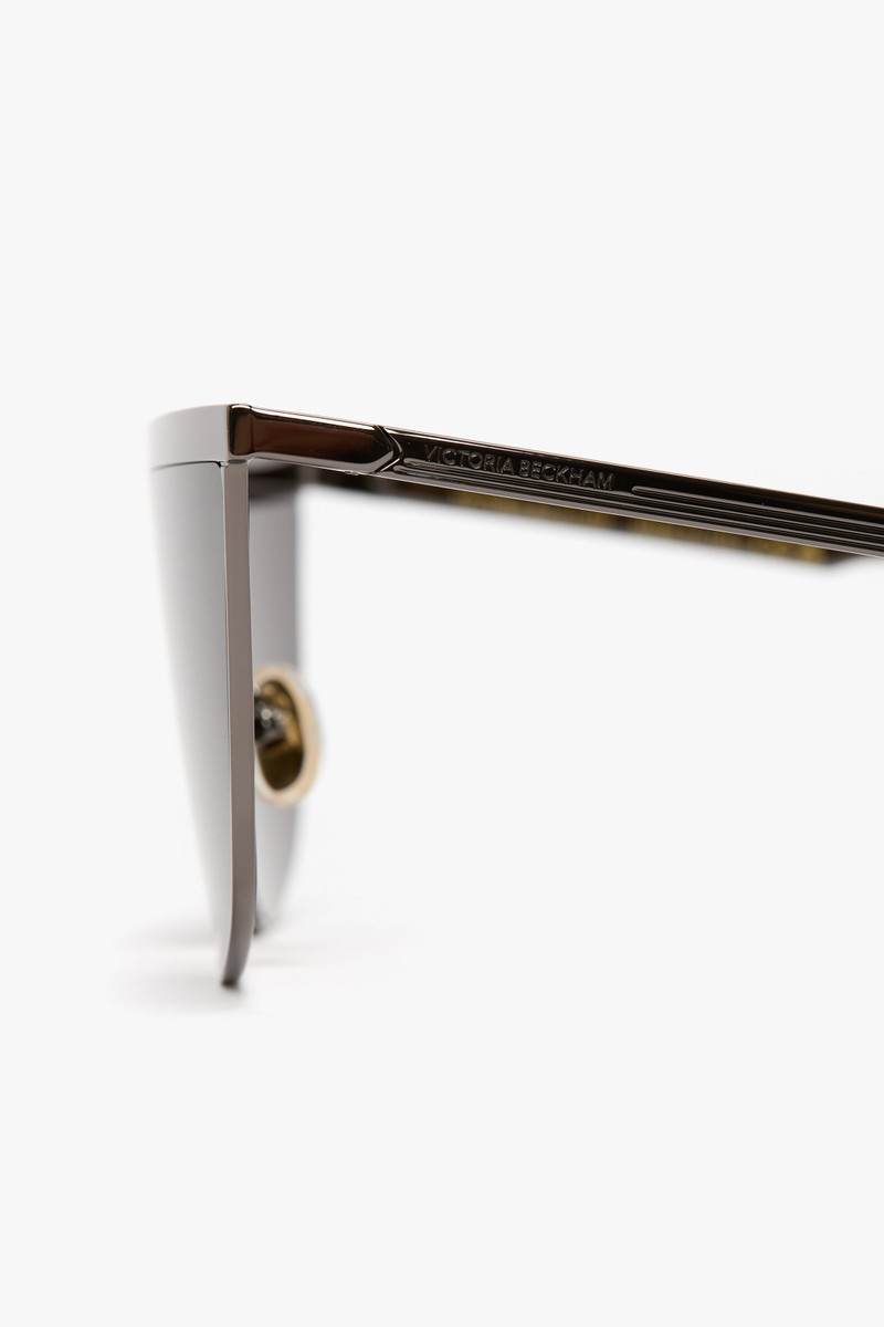 Geometric Visor Sunglasses In Dark Ruthenium-Grey 3