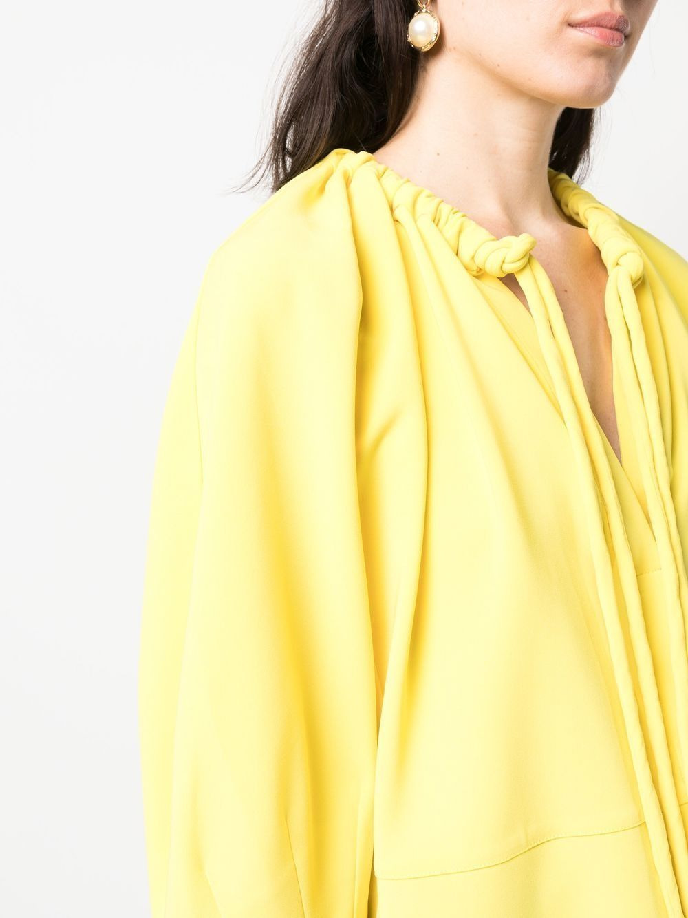 gathered-detail tie-fastening blouse - 5