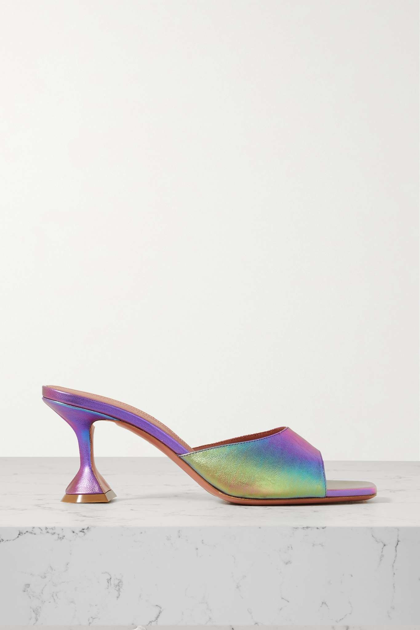 Lupita iridescent leather mules - 1