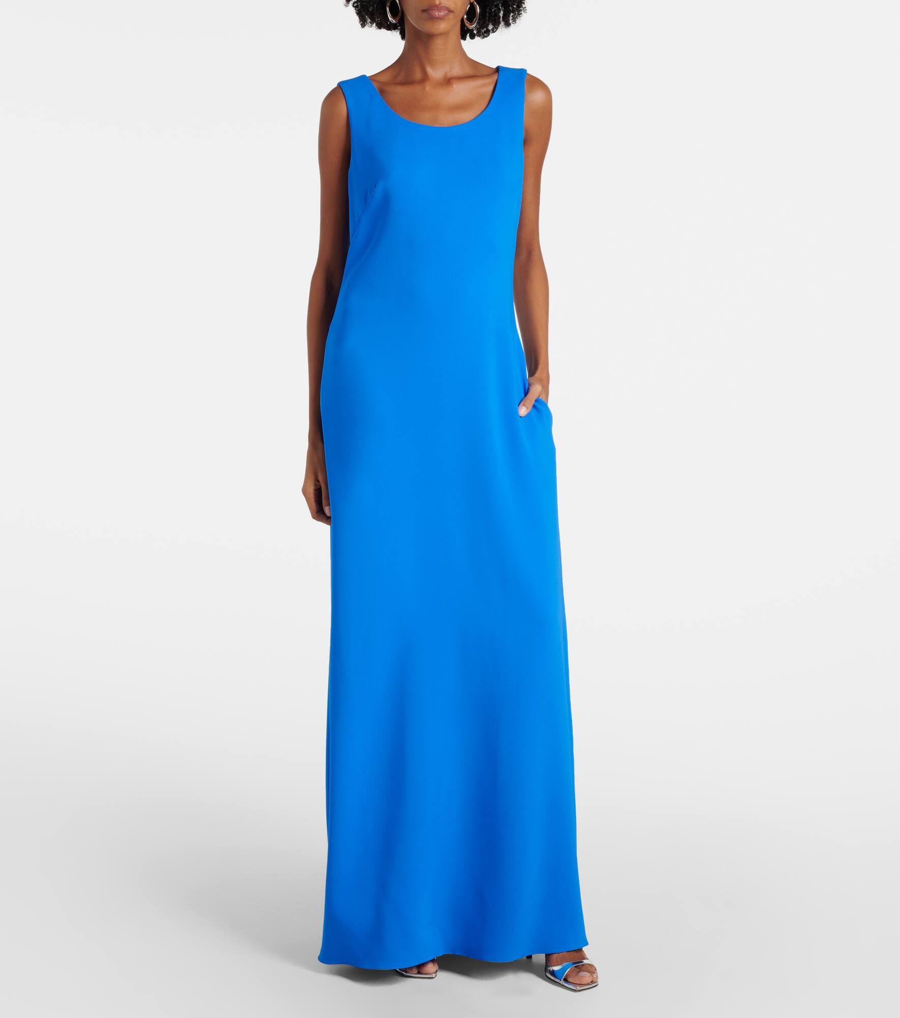 Draped silk-blend georgette gown - 7
