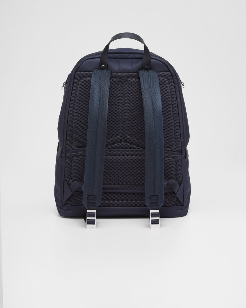 Re-Nylon and Saffiano leather backpack 4
