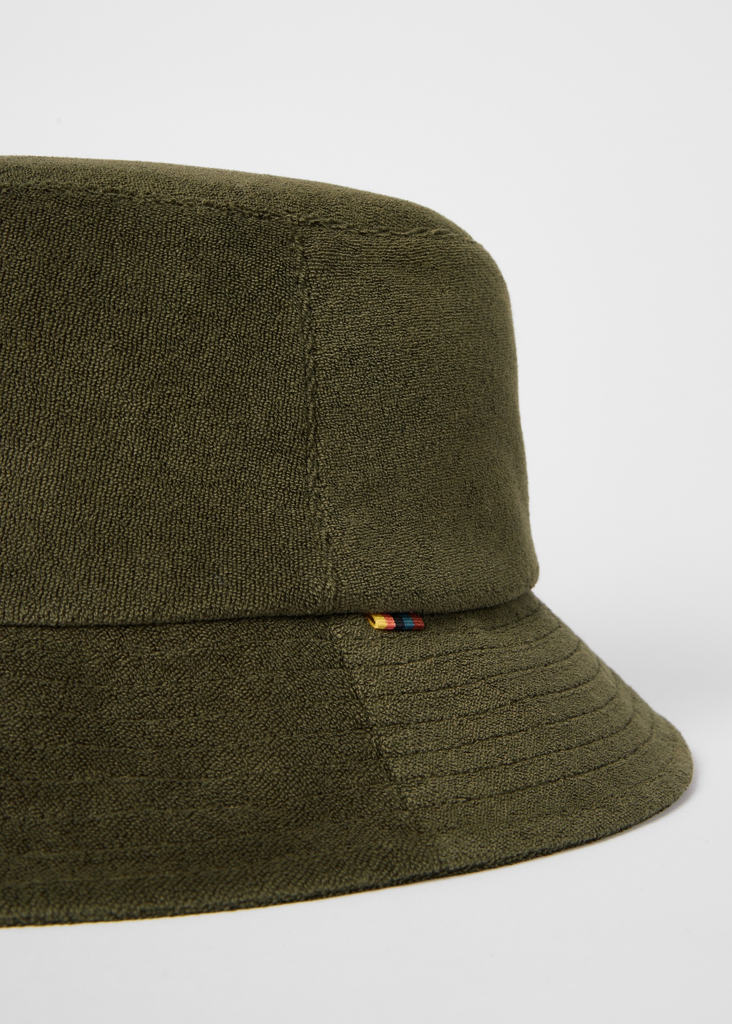 Khaki Cotton-Blend Towelling Bucket Hat - 4