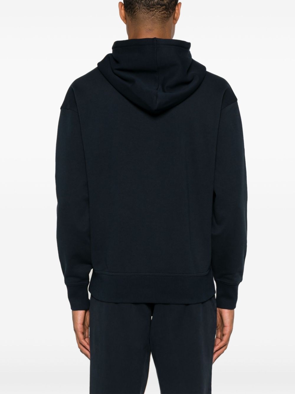rubberised-logo cotton hoodie - 4